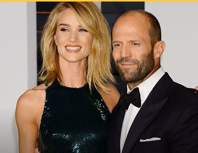Barry Statham's son Jason Statham with his fiance Rosie Huntington–Whiteley